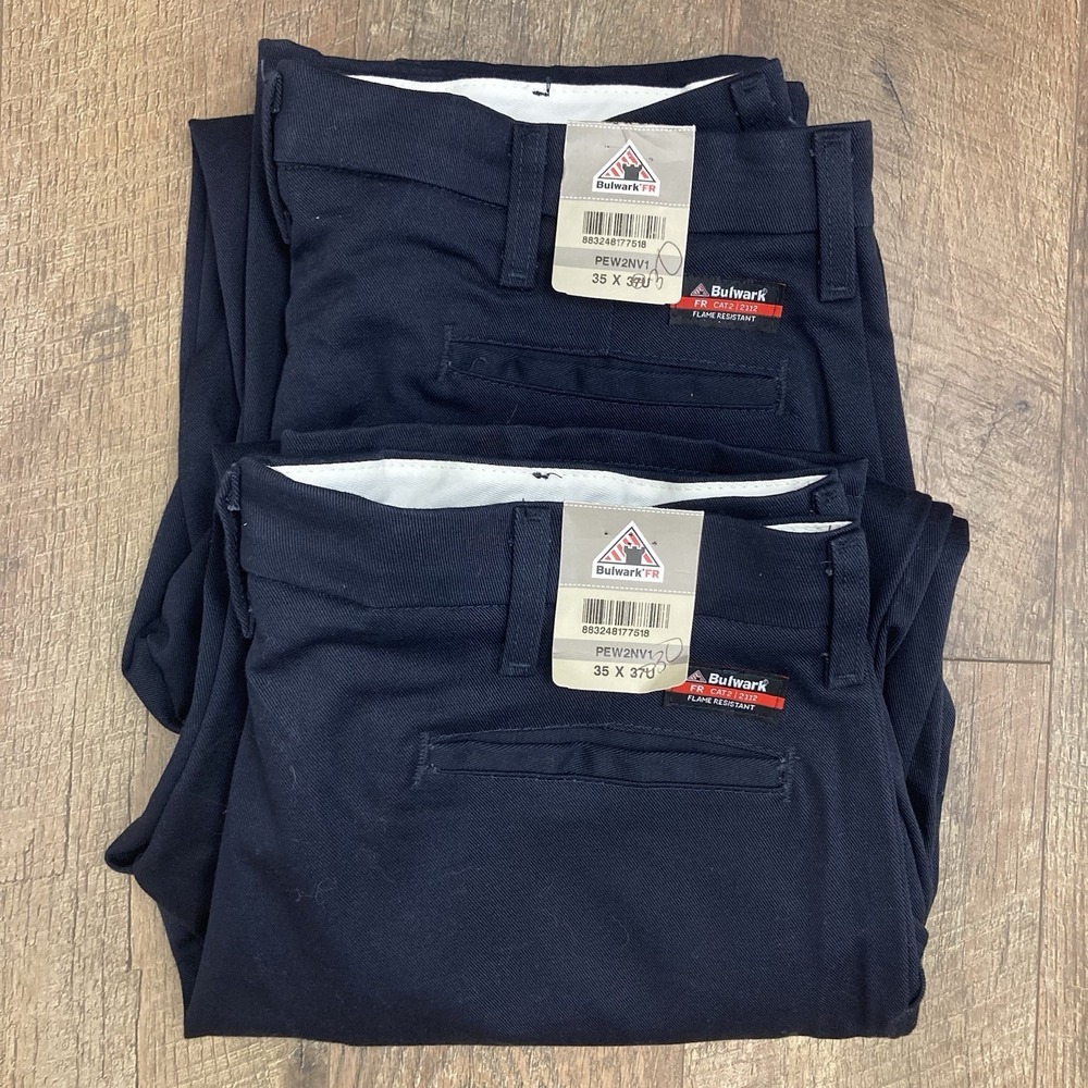 NWT Lot 2 Bulwark FR Navy Blue Utility Work Pants PEW2NV1 CAT2 2112 sz 35x37U